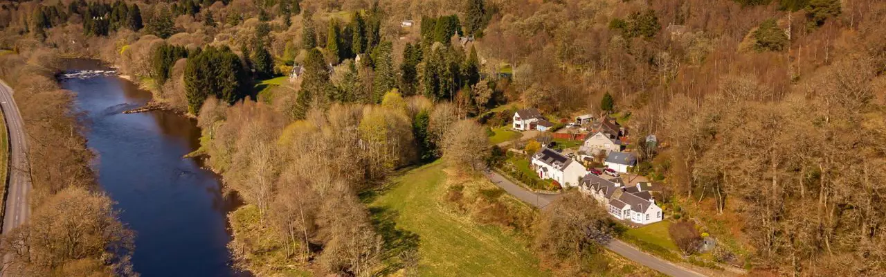 Exceptional country home with views over the River Tay: Carnliath Aerial View 1 Large