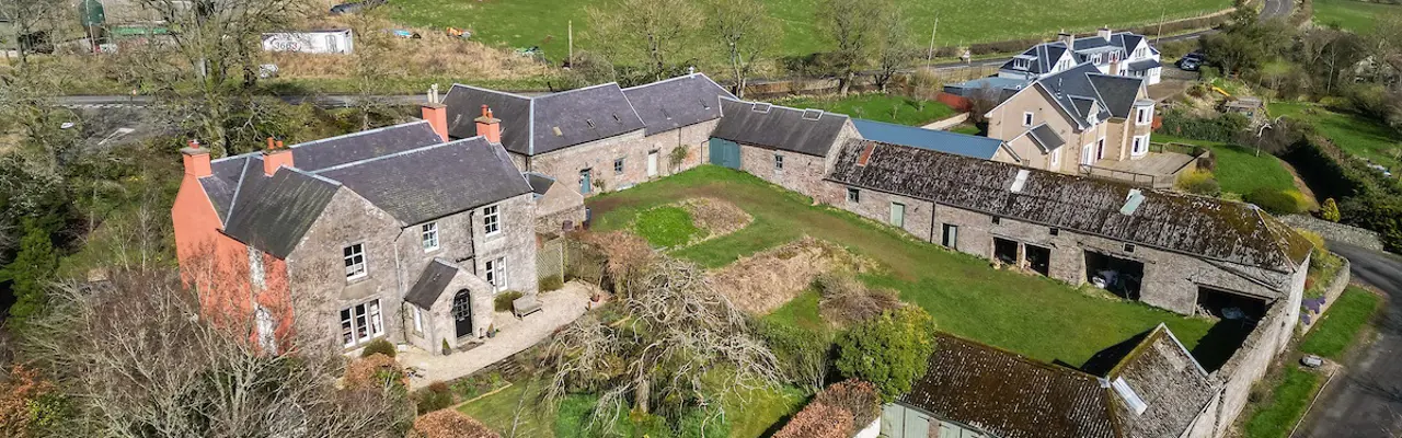 Stunning former farmhouse set in scenic countryside with enviable views : Hawthornside Grange Aerial