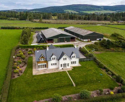 Superb house with farmland in the heart of Royal Deeside: Pittenkerrie Aerial 01 (Large)