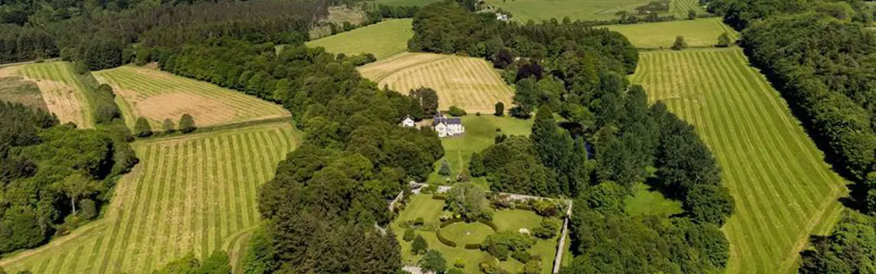 Outstanding Scottish Estate with breadth of interest including Natural Capital potential goes on Sale for Offers over £7 million: 1662630521 Pluscarden Estate Aerial View 808X455